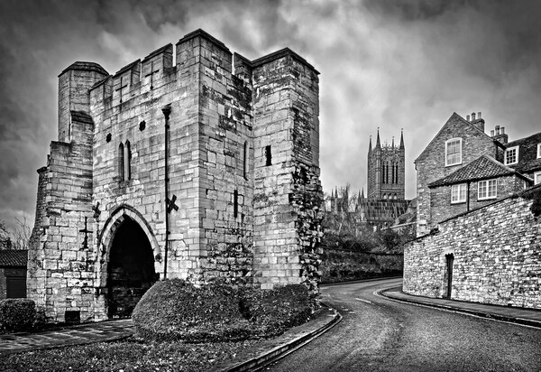 Pottergate Arch and Lincoln Cathedral Picture Board by Darren Galpin