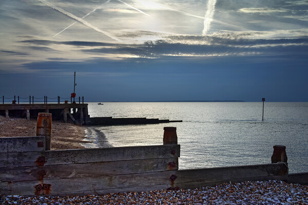 Whitstable Beach Sunset Picture Board by Darren Galpin