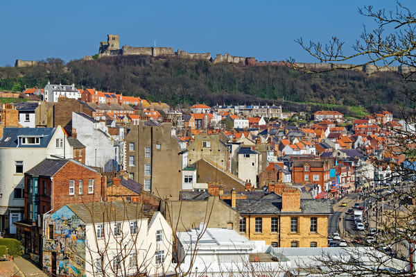 Scarborough Old Town and Castle Picture Board by Darren Galpin