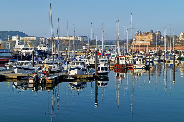 Scarborough Harbour Reflections Picture Board by Darren Galpin