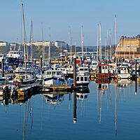 Buy canvas prints of Scarborough Harbour Reflections by Darren Galpin