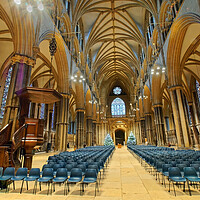 Buy canvas prints of Lincoln Cathedral Nave by Darren Galpin