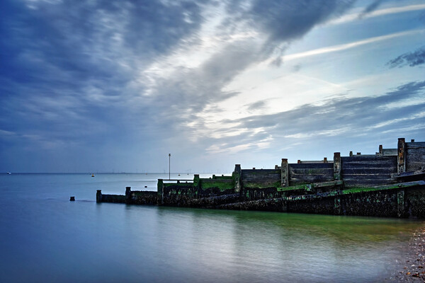 Whitstable Groyne and Sea Picture Board by Darren Galpin