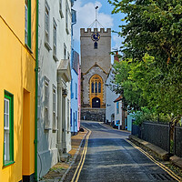 Buy canvas prints of Monmouth Street Cottages and St Michaels Church  by Darren Galpin