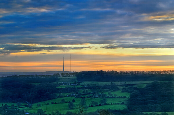 Emley Moor Sunrise Picture Board by Darren Galpin