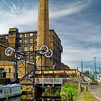 Buy canvas prints of Turnbridge Mill and Lift Bridge, Huddersfield by Darren Galpin