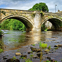 Buy canvas prints of The Green Bridge and River Swale, Richmond by Darren Galpin