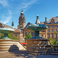 Buy canvas prints of Sheffield Town Hall & entrance to Peace Gardens  by Darren Galpin