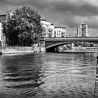 Buy canvas prints of Crown Point Bridge & River Aire in Leeds by Darren Galpin