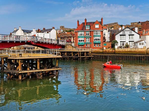 Whitby Harbour and Swing Bridge Picture Board by Darren Galpin