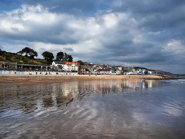 Lyme Regis Beach Reflections, Dorset Picture Board by Darren Galpin