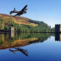 Buy canvas prints of Lancaster Bomber over Derwent Dam by Darren Galpin