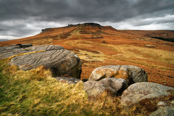 Higger Tor and Carl Wark Picture Board by Darren Galpin