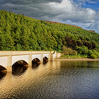 Buy canvas prints of Ladybower Viaduct and Bamford Edge by Darren Galpin