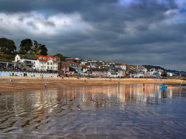 Lyme Regis Beach Reflections, Dorset Picture Board by Darren Galpin