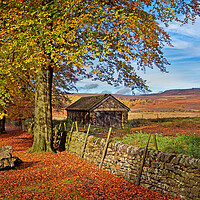 Buy canvas prints of The Old Barn, Longshaw, Derbyshire, Peak District by Darren Galpin