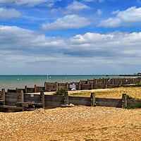 Buy canvas prints of Whitstable Beach Panorama by Darren Galpin