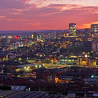 Buy canvas prints of  Sheffield City Centre at Sunset by Darren Galpin