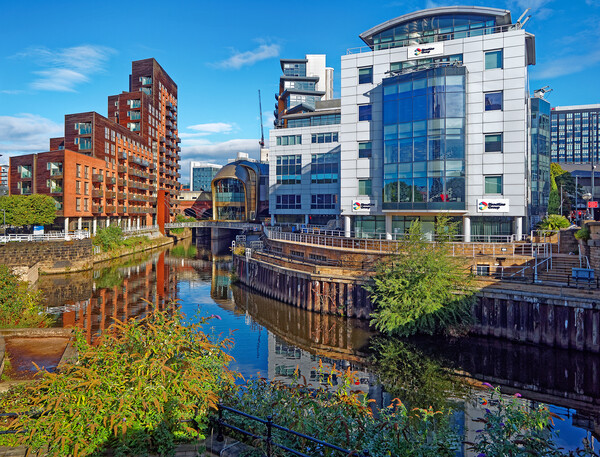 River Aire at Granary Wharf, Leeds Picture Board by Darren Galpin