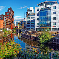 Buy canvas prints of River Aire at Granary Wharf, Leeds by Darren Galpin