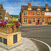 Buy canvas prints of Beaminster Square and Red Lion by Darren Galpin