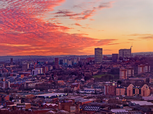  Sheffield City Centre at Sunset Picture Board by Darren Galpin