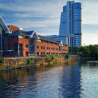 Buy canvas prints of Bridgewater Place and River Aire in Leeds by Darren Galpin