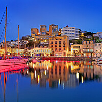 Buy canvas prints of Torquay Harbour at Night by Darren Galpin