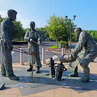 Buy canvas prints of The Steelmen Sculpture Meadowhall by Darren Galpin