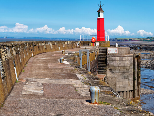 Watchet Harbour Lighthouse Picture Board by Darren Galpin
