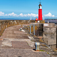 Buy canvas prints of Watchet Harbour Lighthouse by Darren Galpin