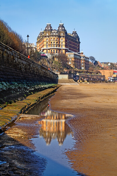 Scarborough Beach and Grand Hotel, North Yorkshire Picture Board by Darren Galpin