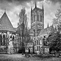 Buy canvas prints of Lincoln Cathedral and Tennyson Statue by Darren Galpin