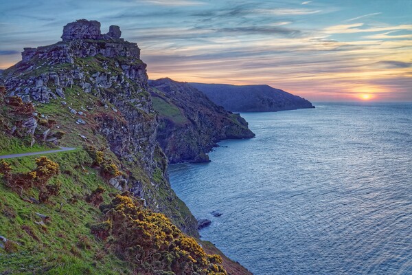 Valley of the Rocks Sunset, Exmoor Picture Board by Darren Galpin