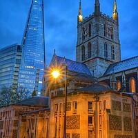 Buy canvas prints of London The Shard and Southwark Cathedral  by Darren Galpin