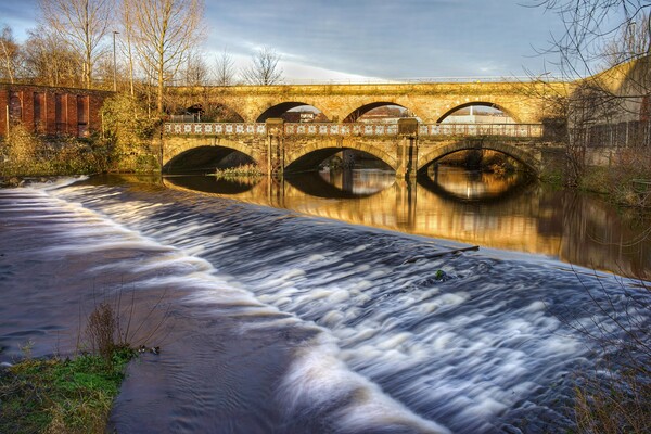 Norfolk Bridge and Burton Weir Picture Board by Darren Galpin