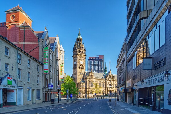  Sheffield Town Hall from Leopold Street Picture Board by Darren Galpin