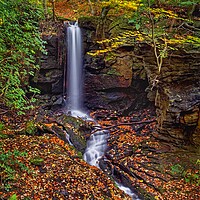 Buy canvas prints of Lumsdale Falls by Darren Galpin