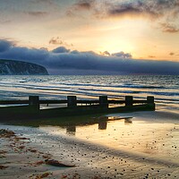 Buy canvas prints of Sunrise over Swanage Bay, Dorset  by Darren Galpin