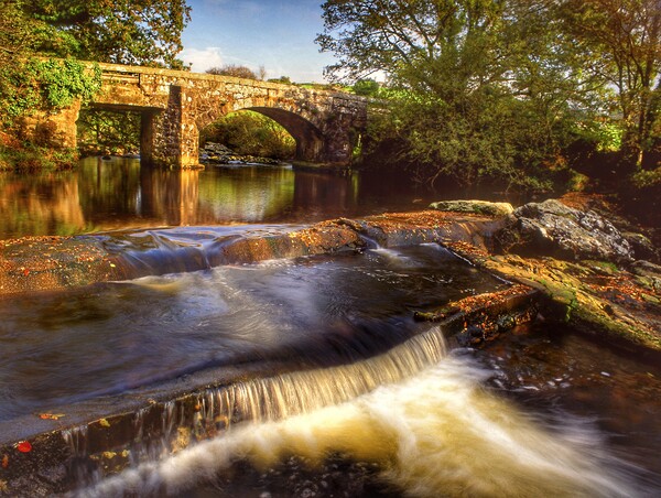 Hill Bridge and River Tavy Picture Board by Darren Galpin