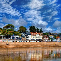 Buy canvas prints of Lyme Regis Beach Reflections, Dorset by Darren Galpin