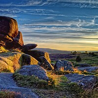 Buy canvas prints of Owler Tor Sunset  by Darren Galpin
