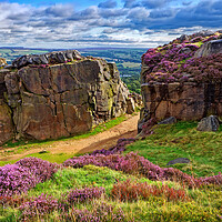 Buy canvas prints of Hanging Stone Rocks, Ilkley Moor by Darren Galpin