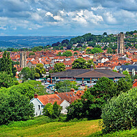 Buy canvas prints of Glastonbury Town View by Darren Galpin