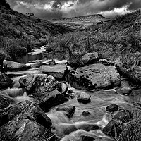 Buy canvas prints of Burbage Brook and Carl Wark  by Darren Galpin