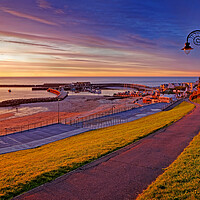 Buy canvas prints of Lyme Regis Harbour Sunrise from Langmoor Gardens by Darren Galpin