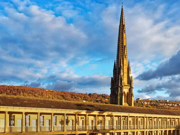 Halifax Piece Hall and Square Church Spire Picture Board by Darren Galpin
