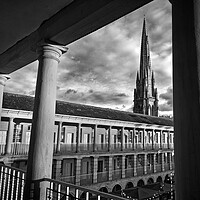 Buy canvas prints of Halifax Piece Hall and Square Church Spire  by Darren Galpin