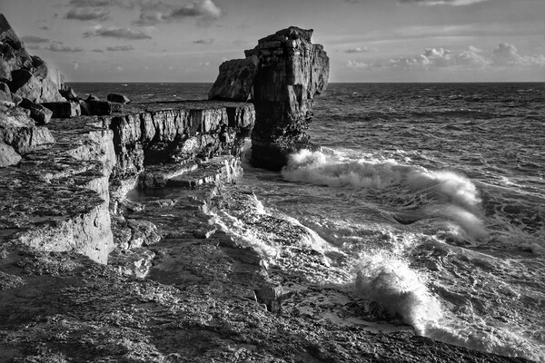 Pulpit Rock and stormy seas  Picture Board by Darren Galpin