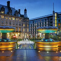 Buy canvas prints of Sheffield Town Hall and Peace Gardens at Night   by Darren Galpin